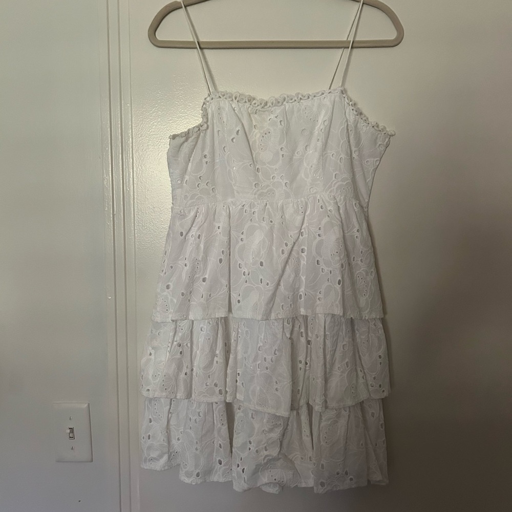 White Eyelet Tiered Dress